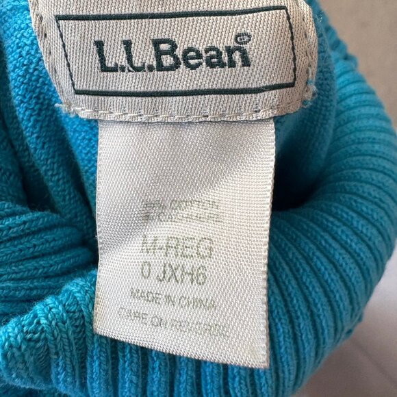 L.L.Bean Cotton / Cashmere turtleneck sweater, size M - READ description - Picture 3 of 9